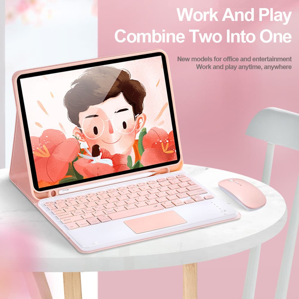 Compatible with iPad Apple 13 Bluetooth Keyboard Case, 2025 Air 7 Leather Cover, Magic Control Pro 11th Gen Mouse for Mini 6