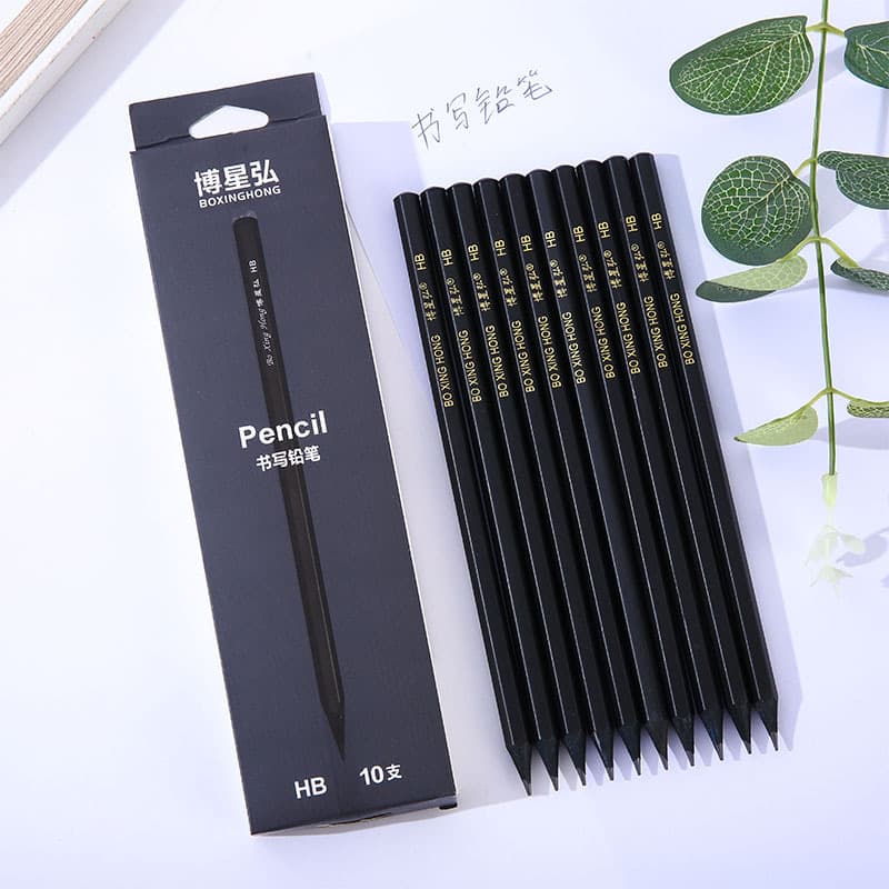 Black Wood HB Pencil Hexagonal 2B Children's Writing Practice Box Set Elementary School Student Learning Stationery Supplies Wholesale