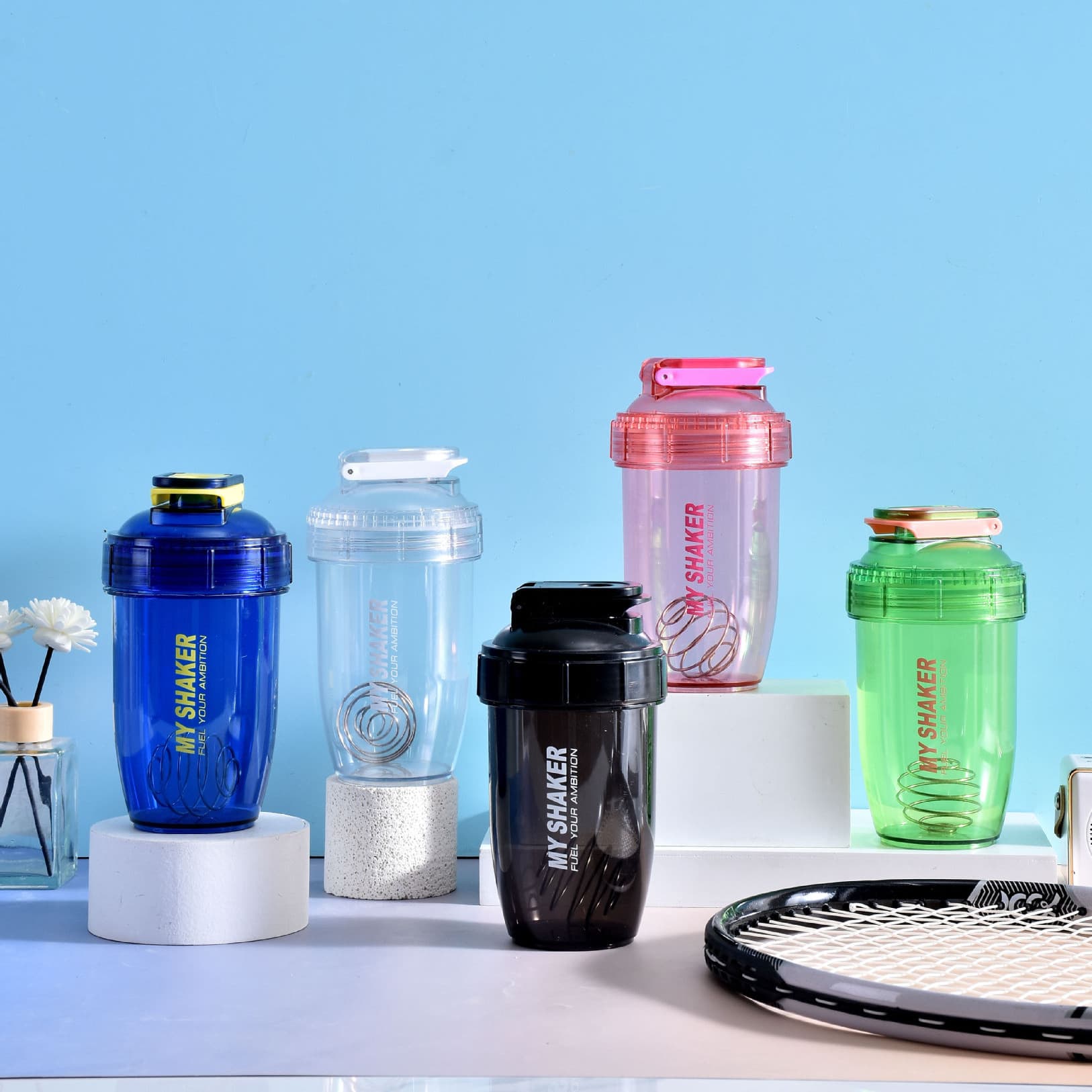 Student sports fitness protein powder water cup 500ml milkshake cup high-value plastic shaker cup kettle customization