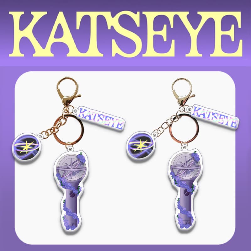 Katseye Fan Light Keychain Acrylic Pendant Three-Piece Keychain Set Dani Cat Eye Merchandise