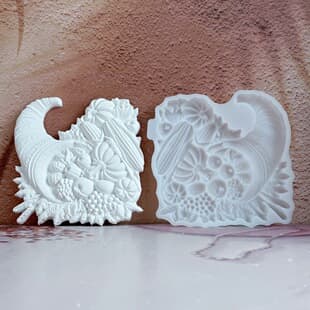 S2029 Fruit and Vegetable Harvest Semi-3D Wall Hanging Decorative Cement Plaster Mold DIY Silicone Mold
