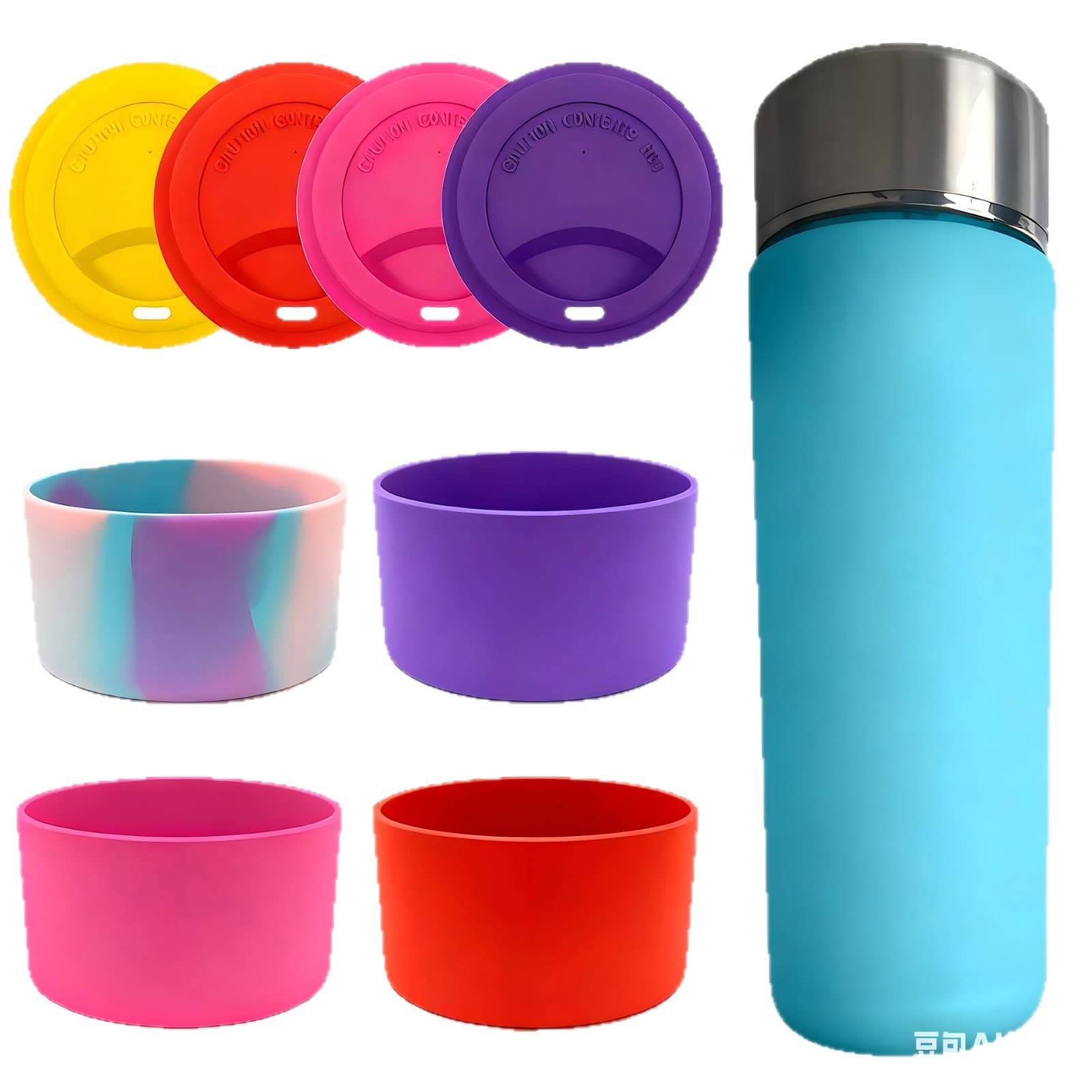 Silicone Thermal Cup Sleeve Anti-Slip High-Temperature Space Cup Sleeve 7.5cm 9cm Water Cup Silicone Pad Multiple Sizes Available