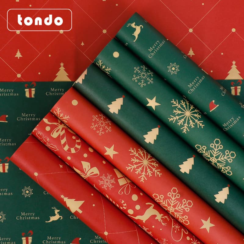 Tangde Christmas gift wrapping paper Christmas apple bouquet flower wrapping paper Christmas gift wrapping paper