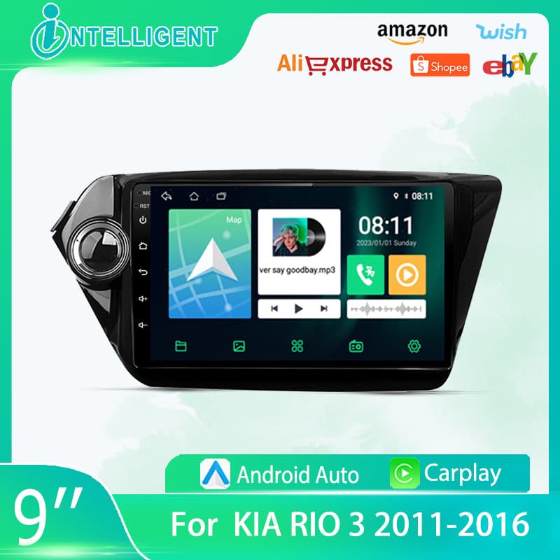 For 2011-2016 Kia Rio 3 Car GPS Android Navigation Bluetooth Reverse Camera Player