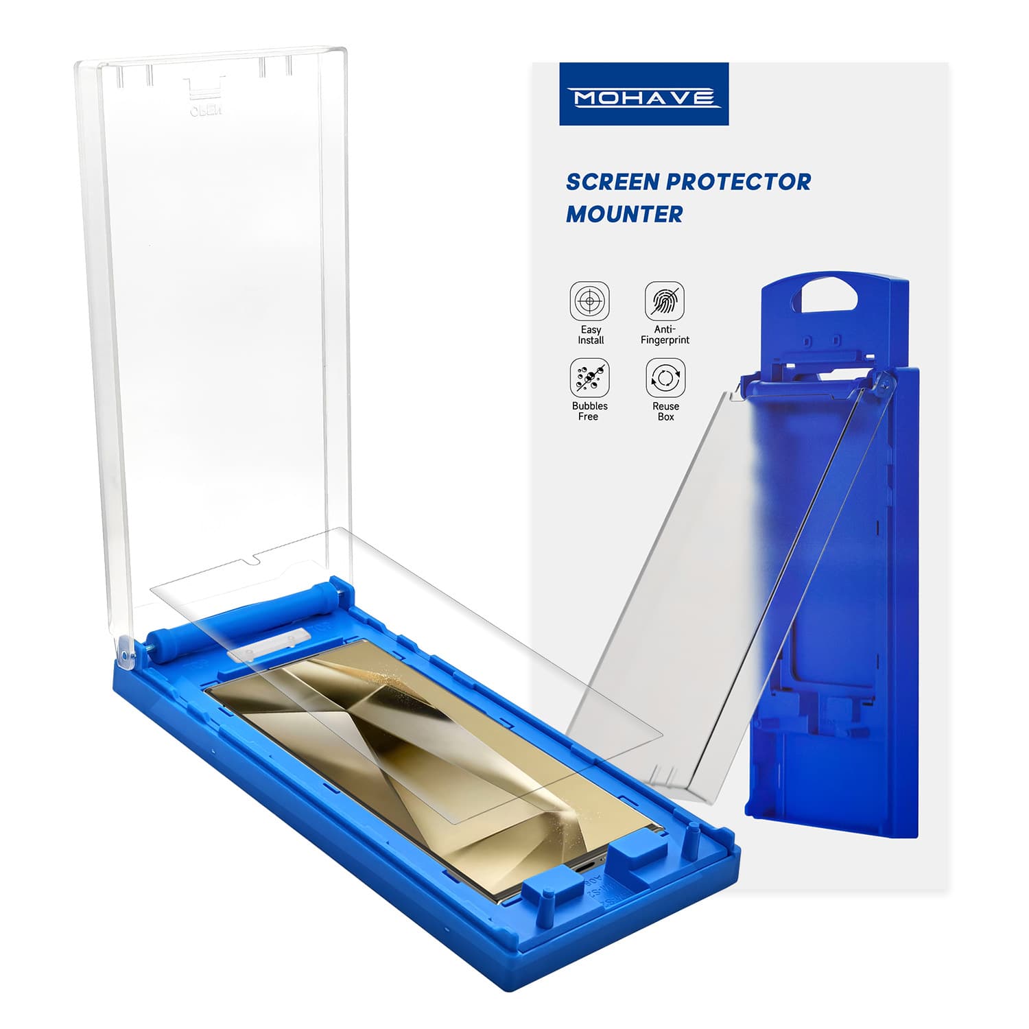 Compatible with Samsung S24 Ultra/23/22/21/20 Curved Pull-Out Dust-Free Chamber Full Screen Film Applicator Tool