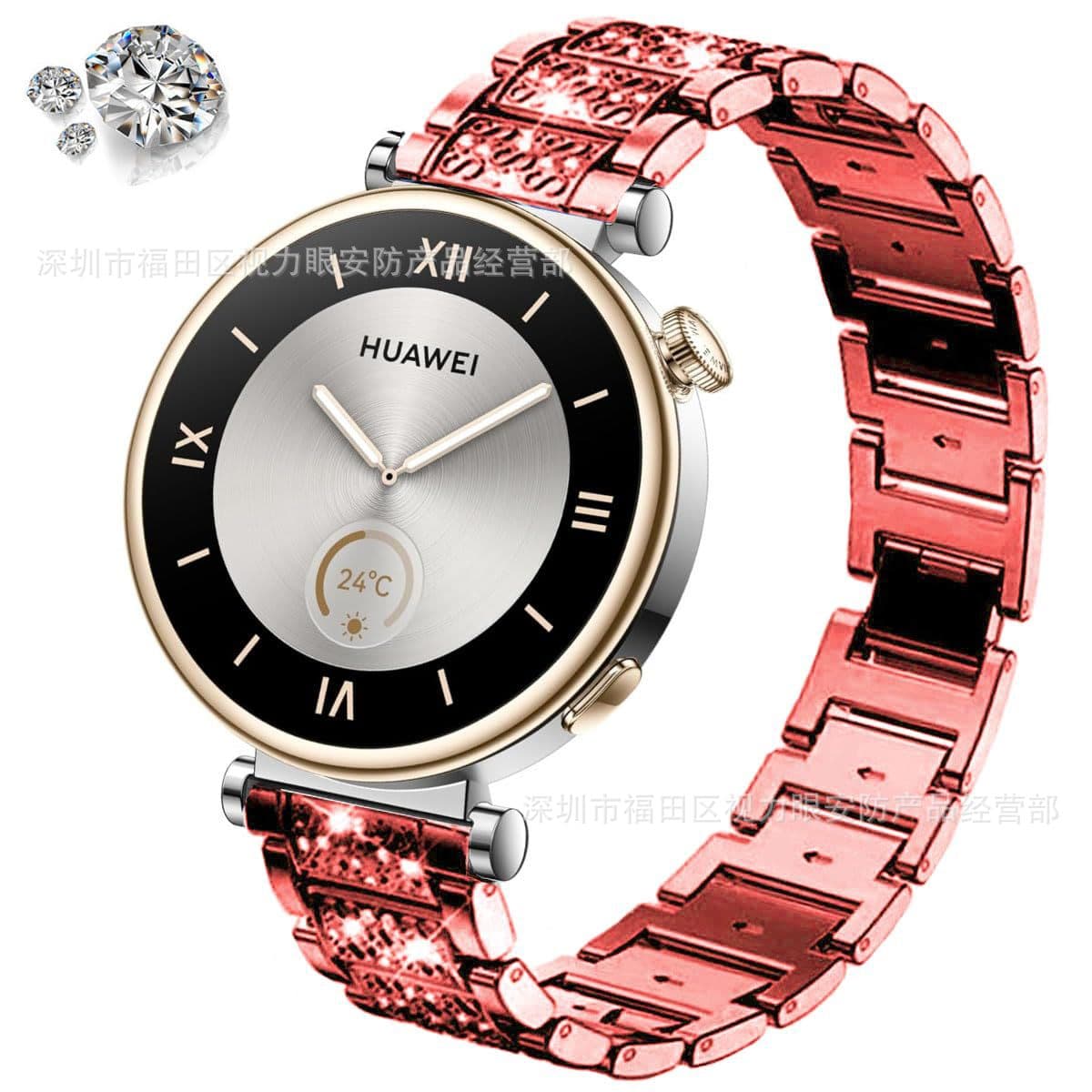 Suitable for Huawei gt4/5/6 41MM smart watch one bead butterfly buckle 18MM Garmin metal strap