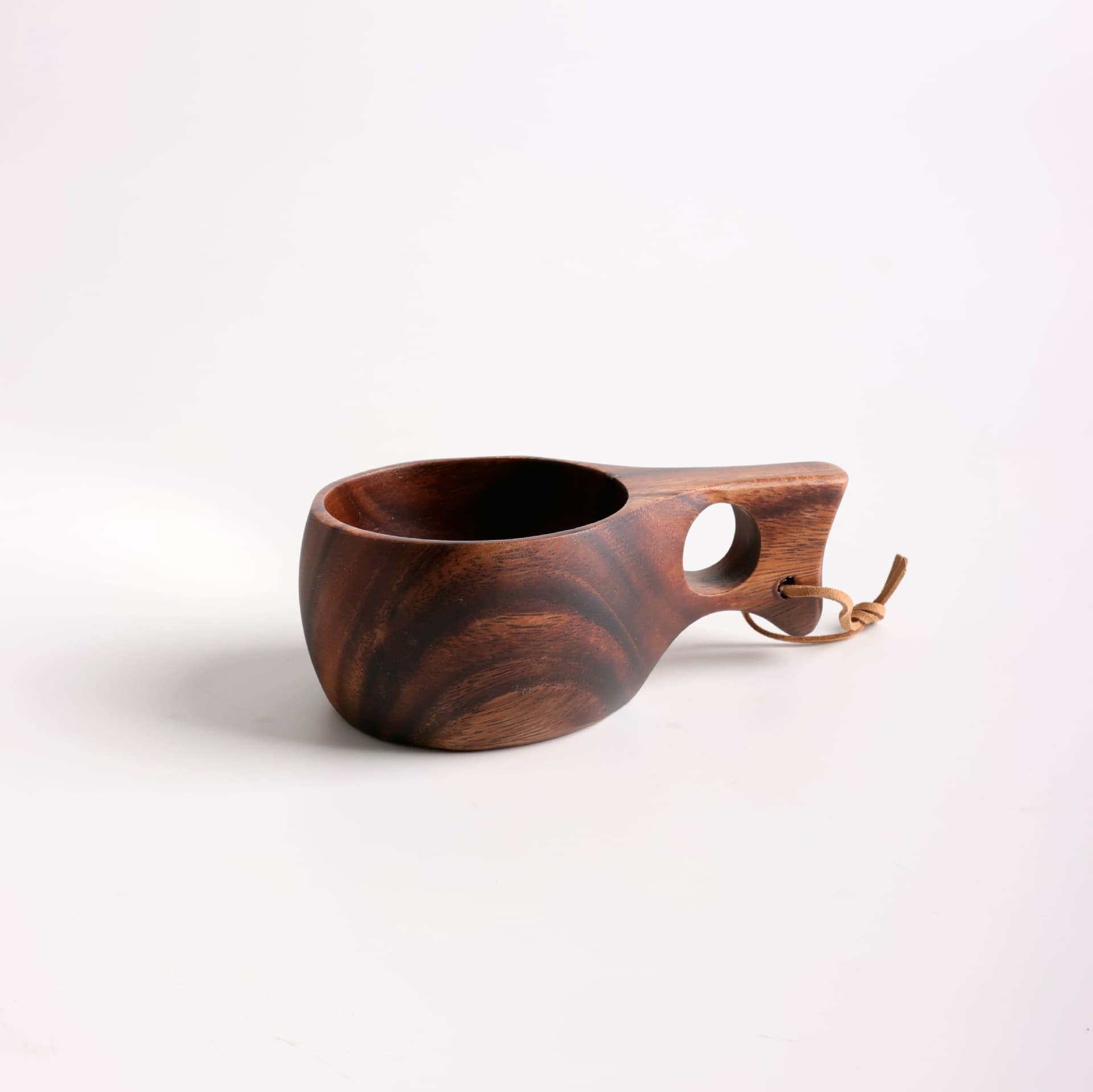 Acacia Wood Cup with Handle, Everyday Cup, Milk Cup, Coffee Cup, Nordic Finnish Style, Outdoor Camping Water Cup