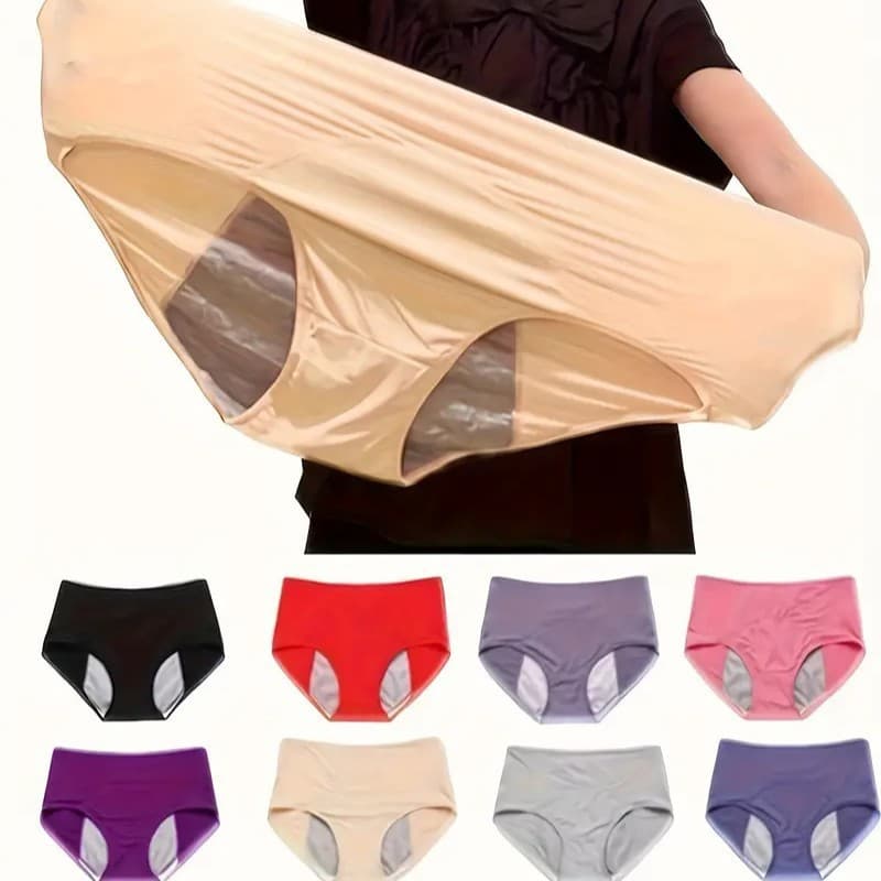 10-size mesh menstrual panties, leak-proof for women during menstruation, high-waisted, plus size, for export.