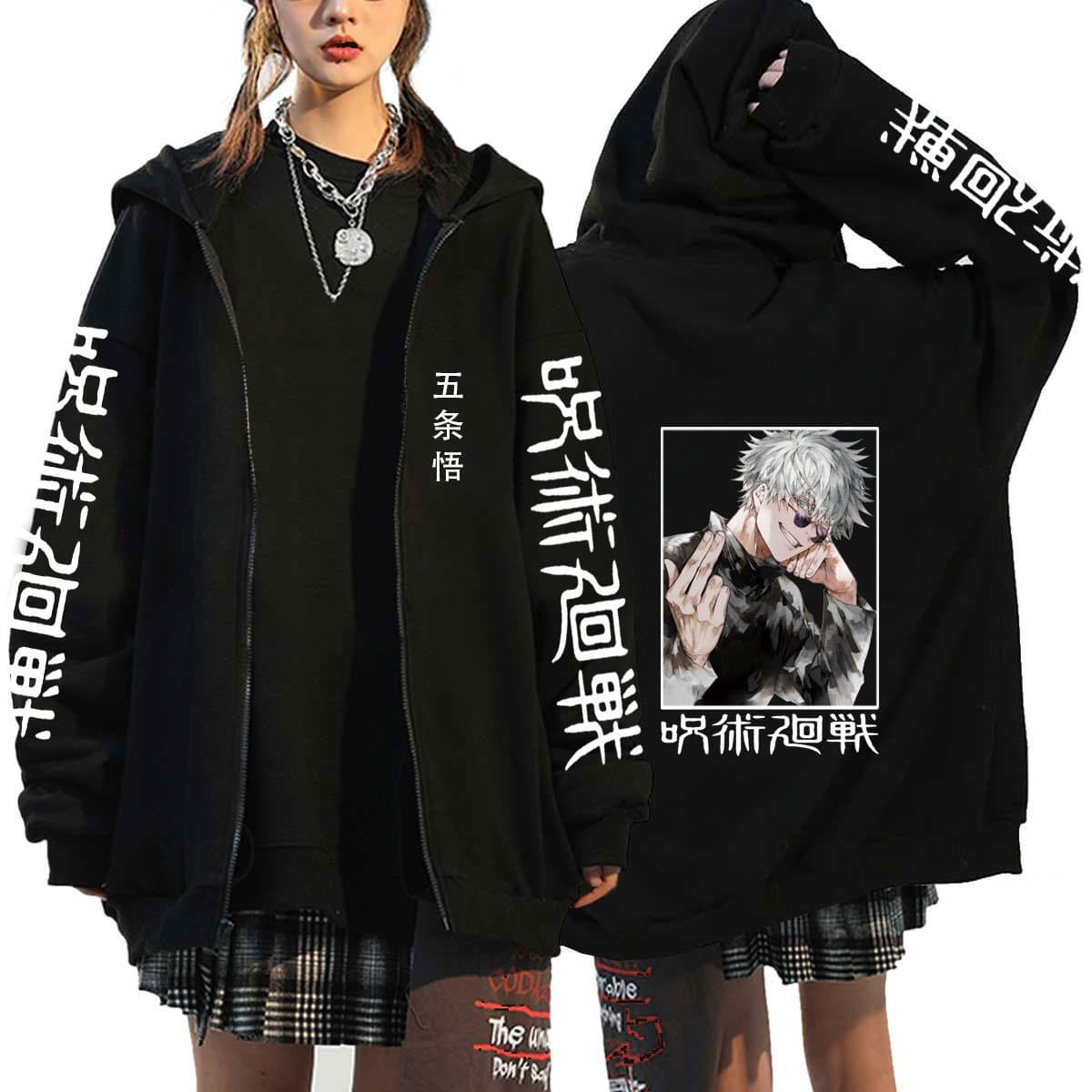 【Wholesale】Jujutsu Kaisen Gojo Satoru Zip-Up Hoodie Jacket for Men