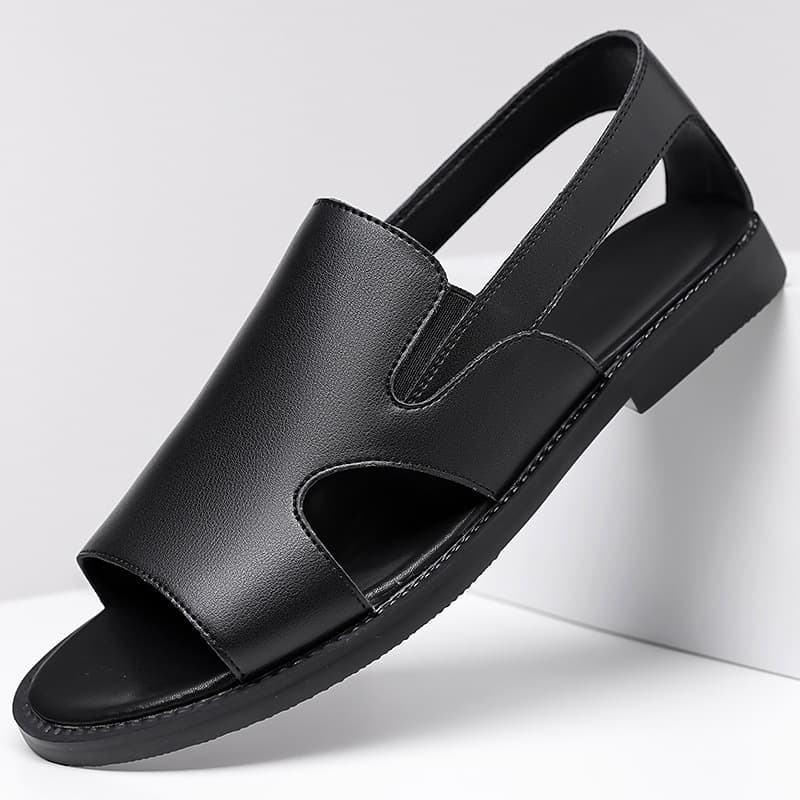 Cross-border Men's Leather Sandals Large Size New Casual Shoes Summer Outdoor Roman Shoes Soft Sole Non-slip Shoes 1388