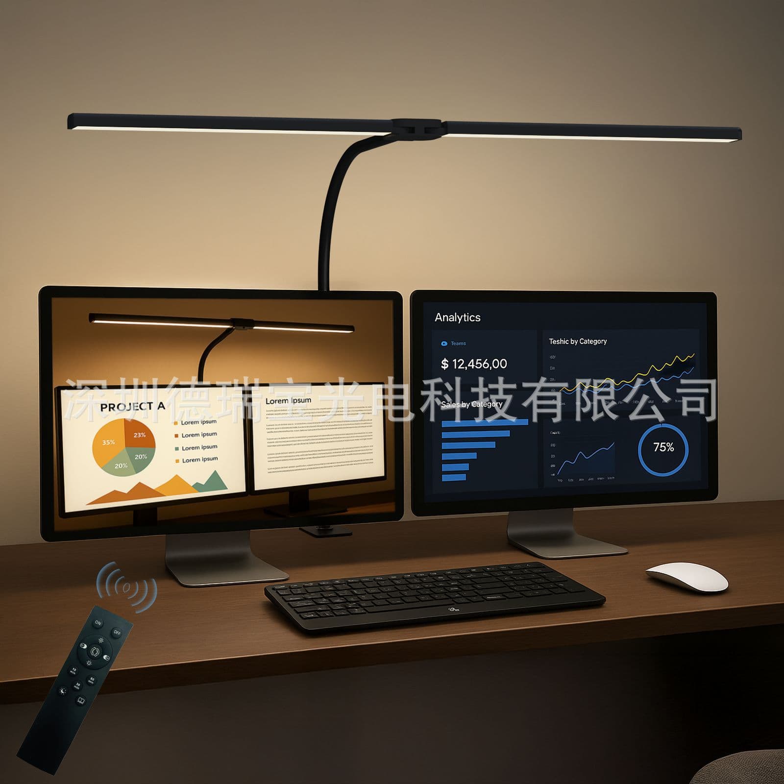 Cross-border LED Dual-Head Clamp Lamp for Computer Screen Fill Light, Desktop Office Study Lighting