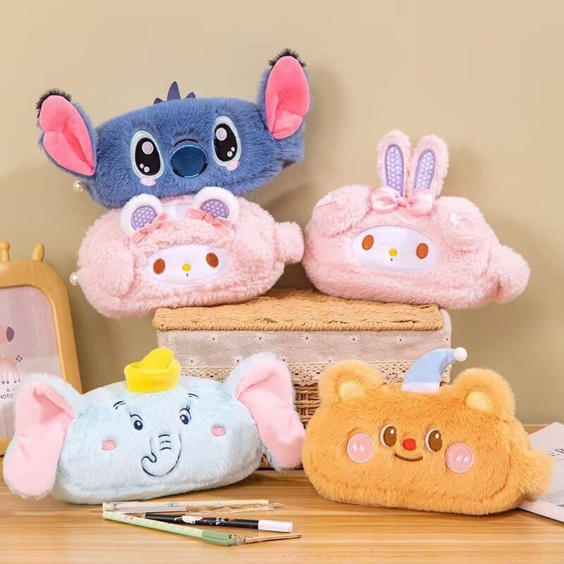 Cute High-Appearance Cartoon Pencil Case, Portable Large-Capacity Storage Bag, Stationery Pouch, Multi-Functional Girl's Makeup Bag