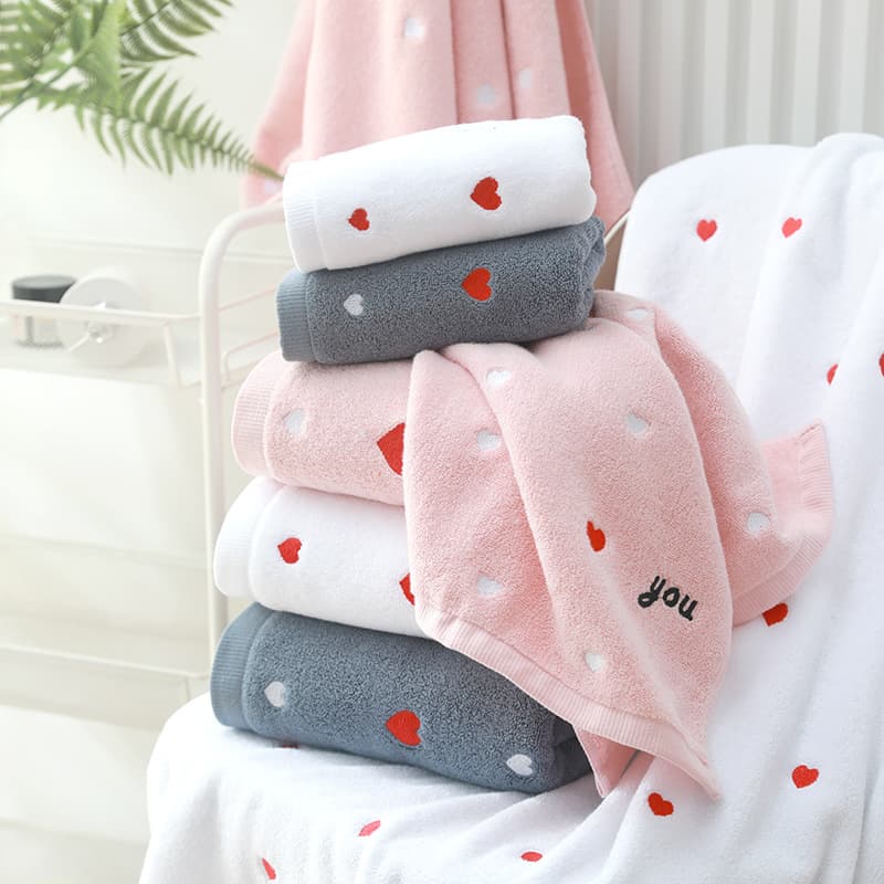 Cotton bath towels for adults, all-cotton embroidered bath cloths, home use, baby wrap towels, soft and thickened absorbent set.