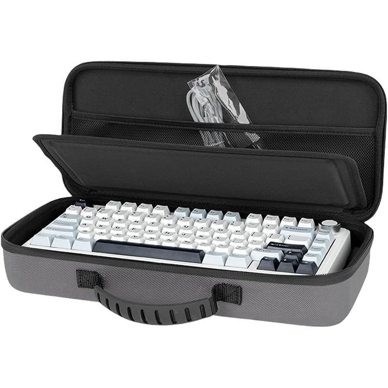 Portable Protective Case Suitable for 75% Gaming Keyboards, with Built-In 84-Key Keyboard Slot, Features a Hard-Shell Design