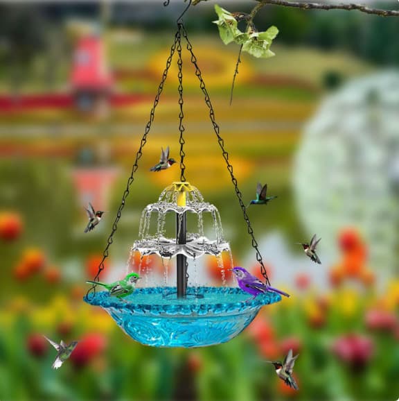 Cross-Border New Product Solar Waterfall Bird Bath Fountain