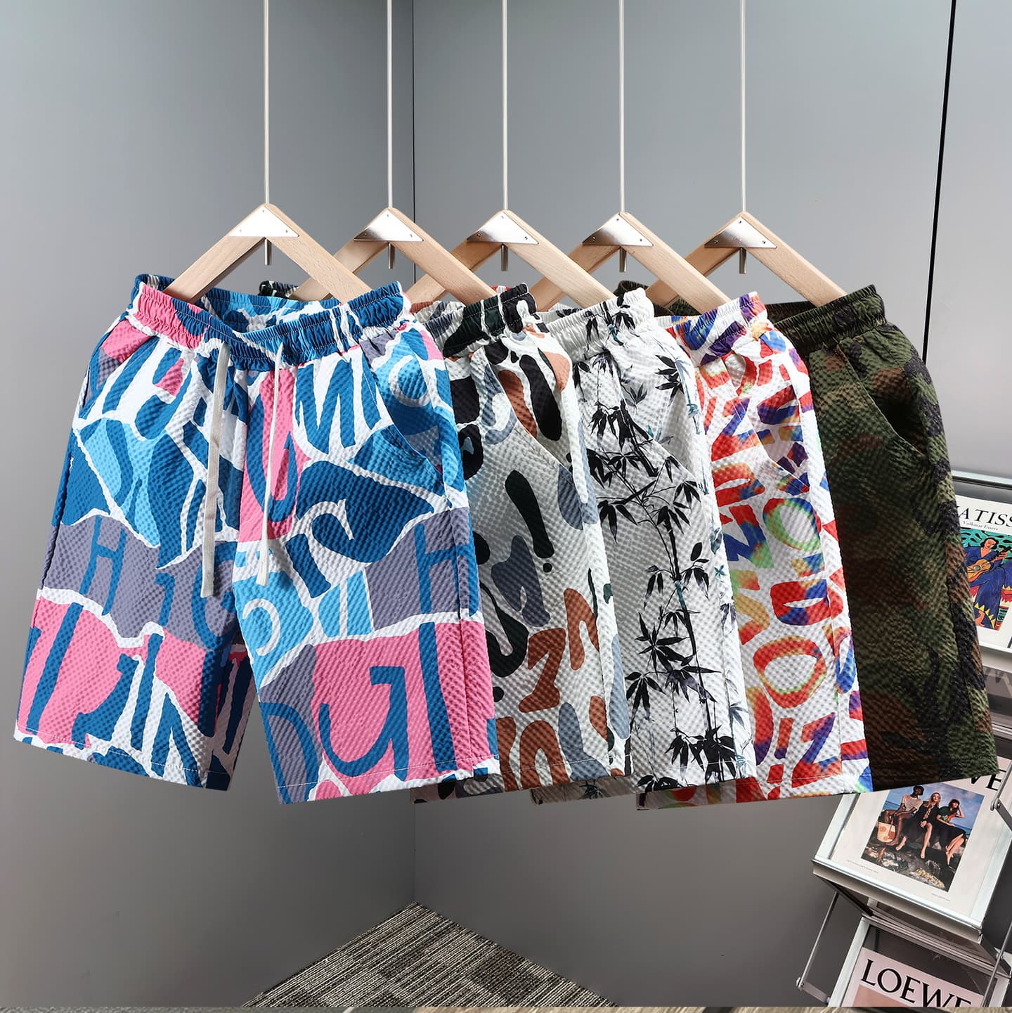 5-Inch Shorts Men Cross-Border Export Summer Beach Shorts Men's Casual Running Sports Shorts Men 5-Inch Straight Mid-Length Pants