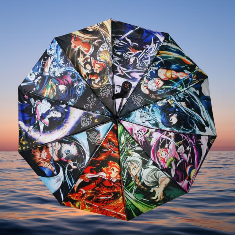 Demon Slayer: Kimetsu no Yaiba peripheral umbrellas automatic cartoon anime sunny umbrella sun protection folding anti-UV umbrella drop shipping