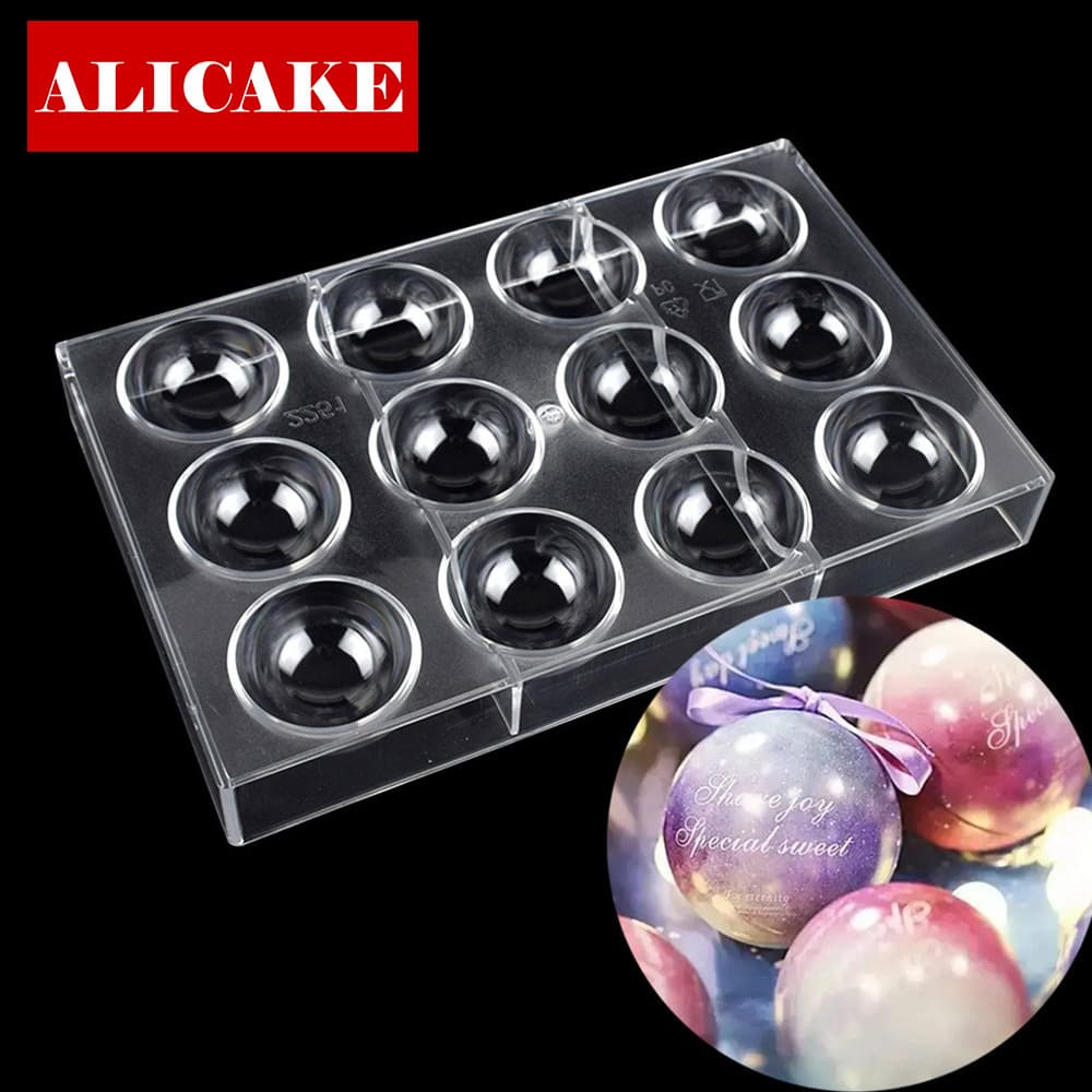 Hemispherical PC Chocolate Candy Mold Diameter 5cm/5.5cm/6cm/10cm Plastic Baking Cake Mold Irregular Style for Amazon Europe