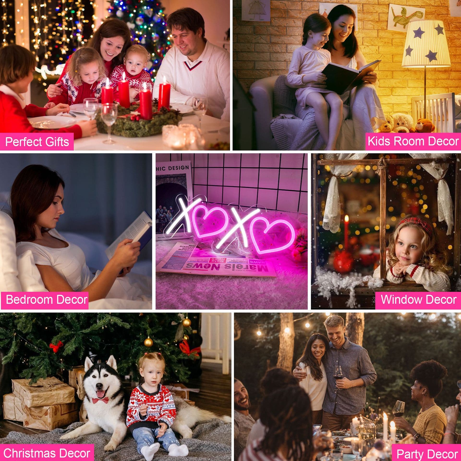 Cross-border Amazon couple atmosphere pattern "XOXO" acrylic neon sign, LED 24-color glowing letters for ads.
