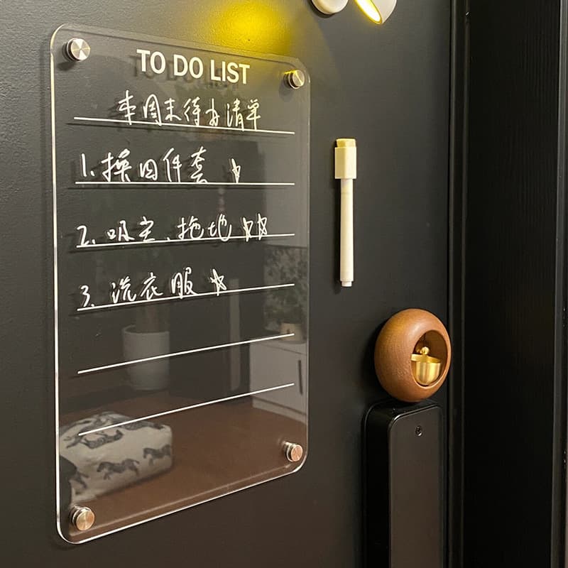 Magnetic Acrylic Dry Eraser Board Transparent Double-Layer Refrigerator Panel Display Board Writing Board Magnetic Refrigerator Magnets Message Board