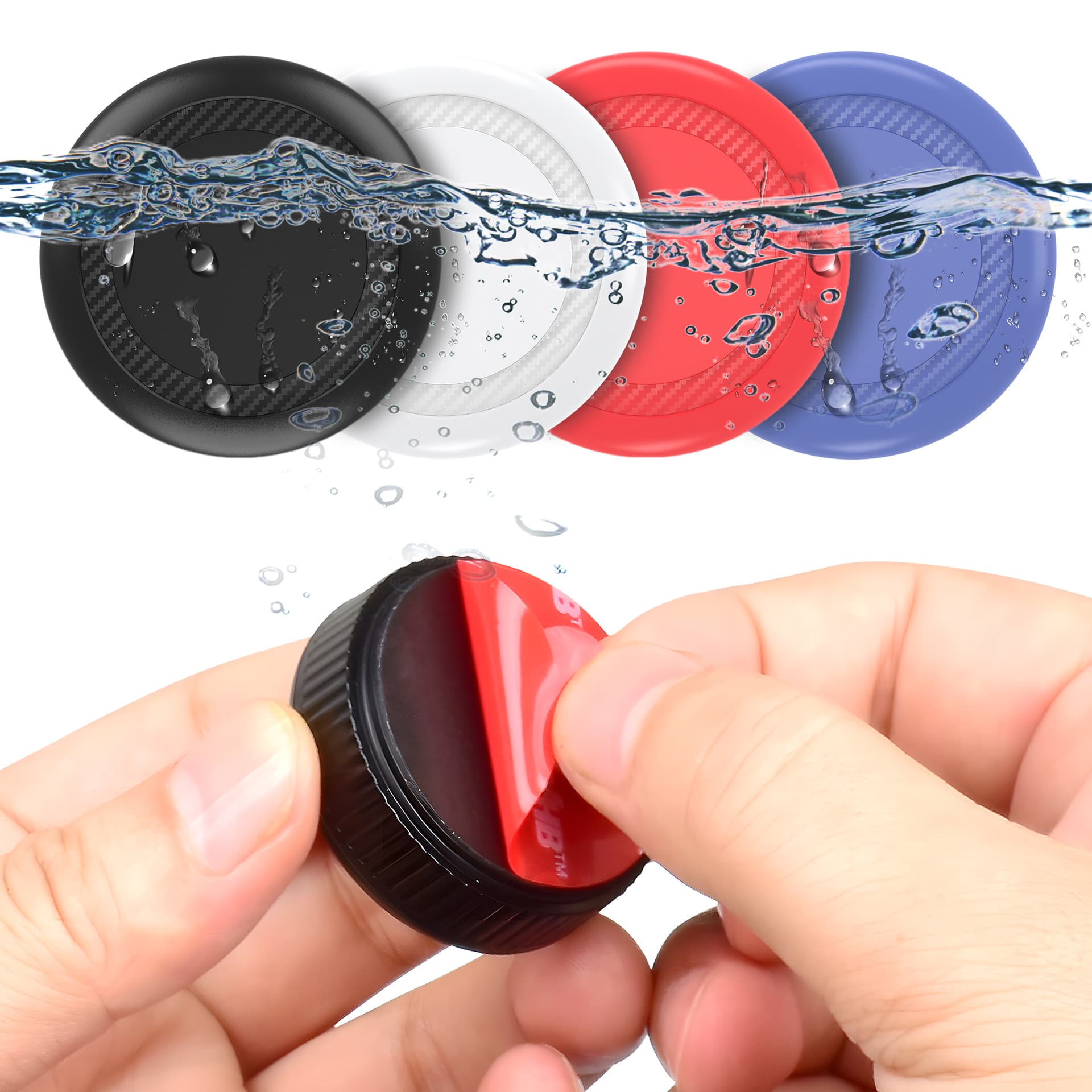 Compatible with AirTag Protective Case, Apple Anti-Loss Locator Adhesive Protective Cover, Tracker Hard Silicone Waterproof Shell