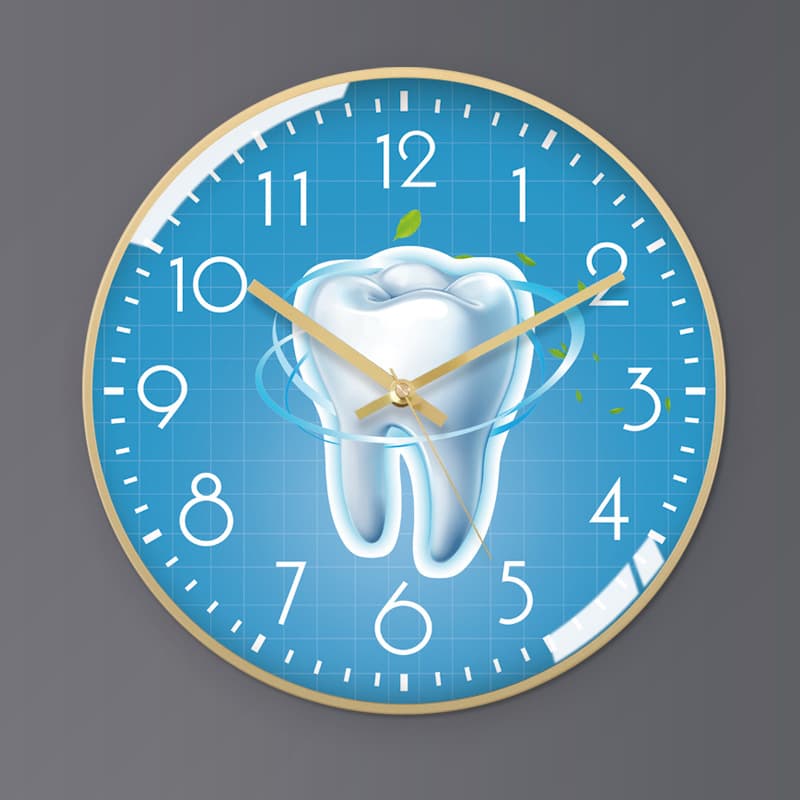 Custom Logo Wall Clock for Dental Clinic, Dentist Office, Hospital Decoration, Silent Clock
