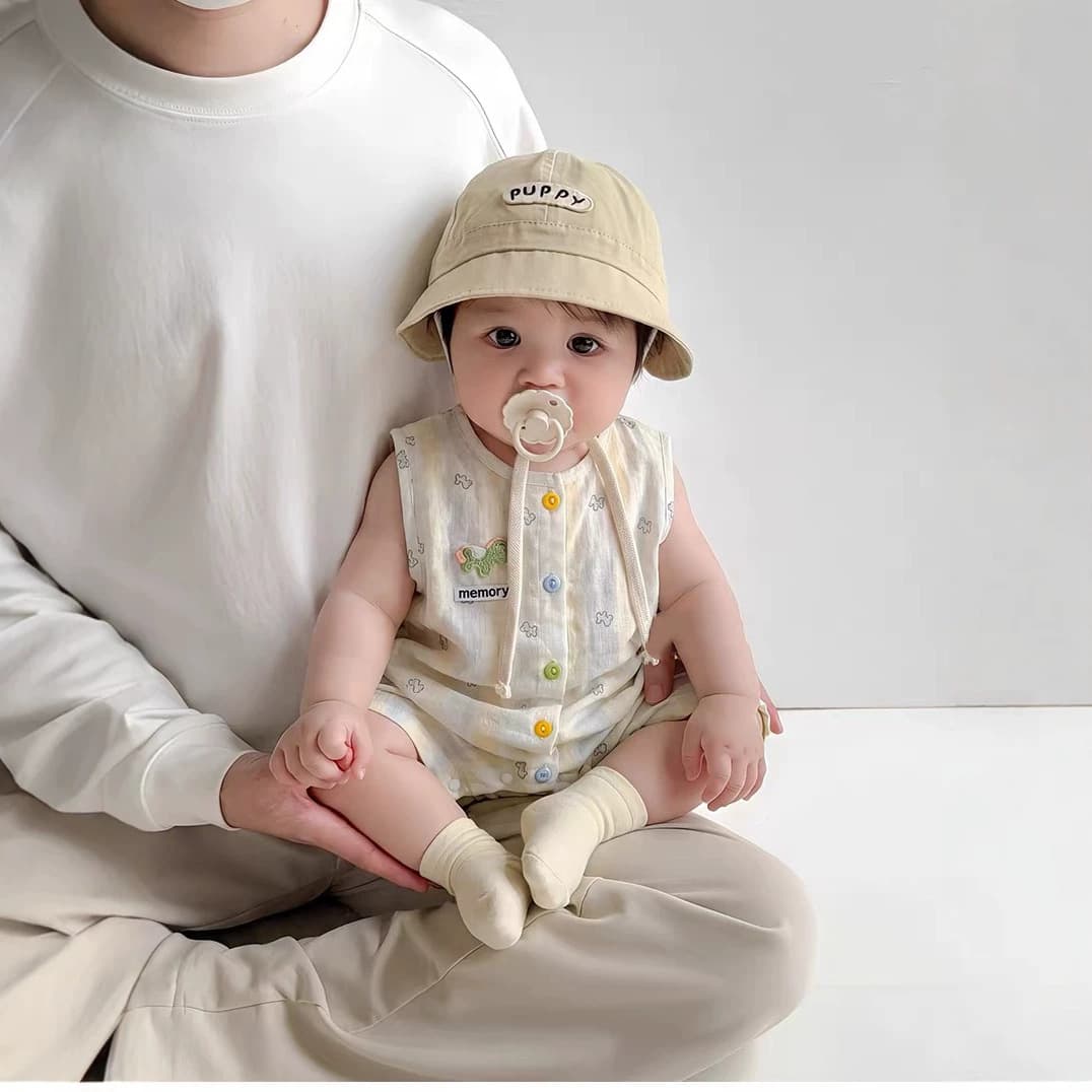 Baby clothes for summer, cute and super cute, sleeveless, stylish, cartoon, baby boy, summer clothes for going out