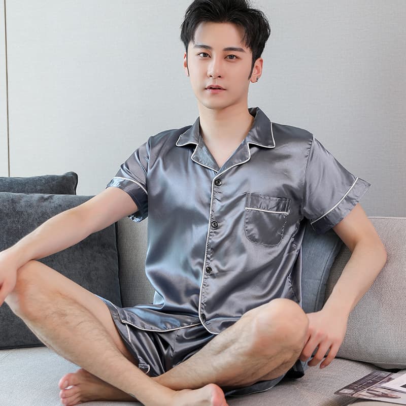 Fat Guy 300kg Men's Pajamas Summer Ice Silk Short Sleeve Shorts Loose Suit Plus Size 200kg Home Clothes