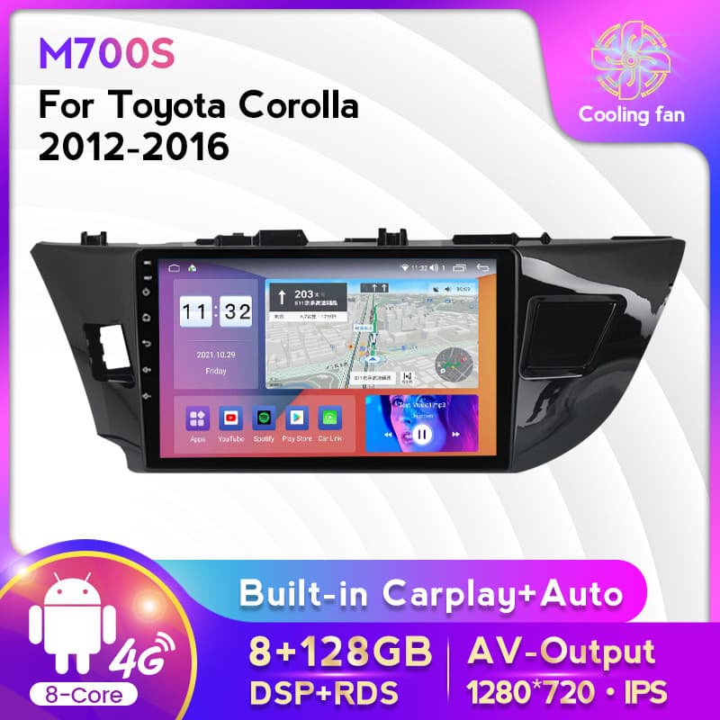 Suitable for Toyota Corolla Ralink 12-16 Android large screen central control car navigation screen 8+128g