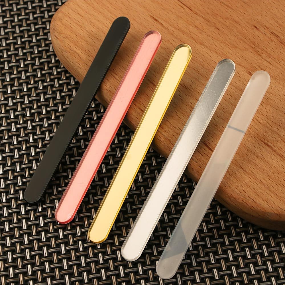 Cross-Border Acrylic Ice Cream Sticks for Home, Coffee, Dessert, Cold Drink Shops, Bar Stirring Sticks with Custom Logo Inserts