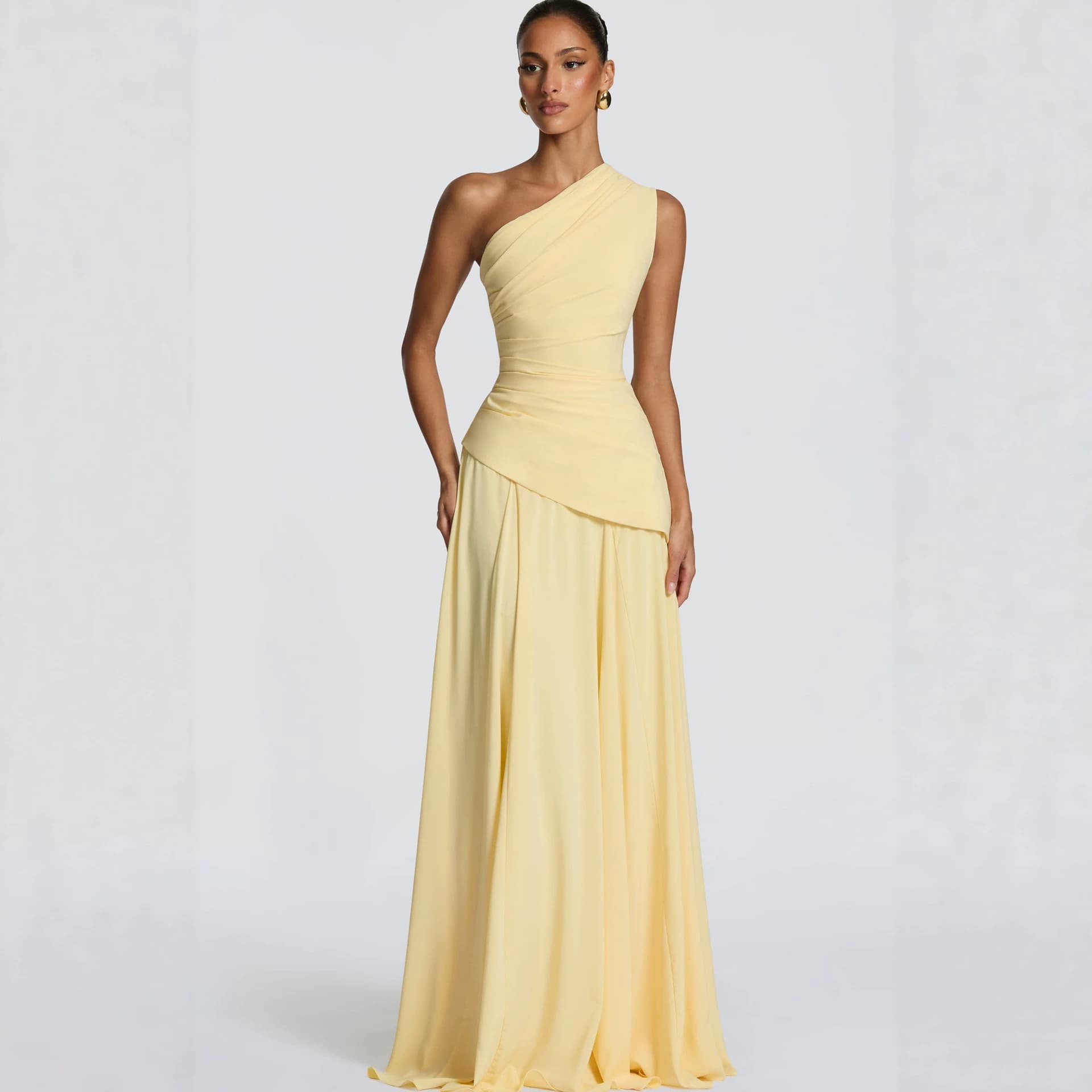Cross-border European and American Style One-shoulder Elegant Evening Dress Summer New Women's Fashionable Dress Banquet Party Gown