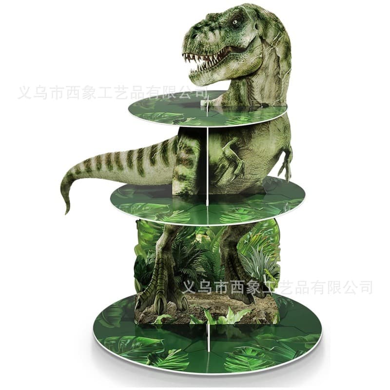 3-Tier Dinosaur Cupcake Stand Birthday Party Decoration Dinosaur Theme Cake Holder Birthday Party Decoration