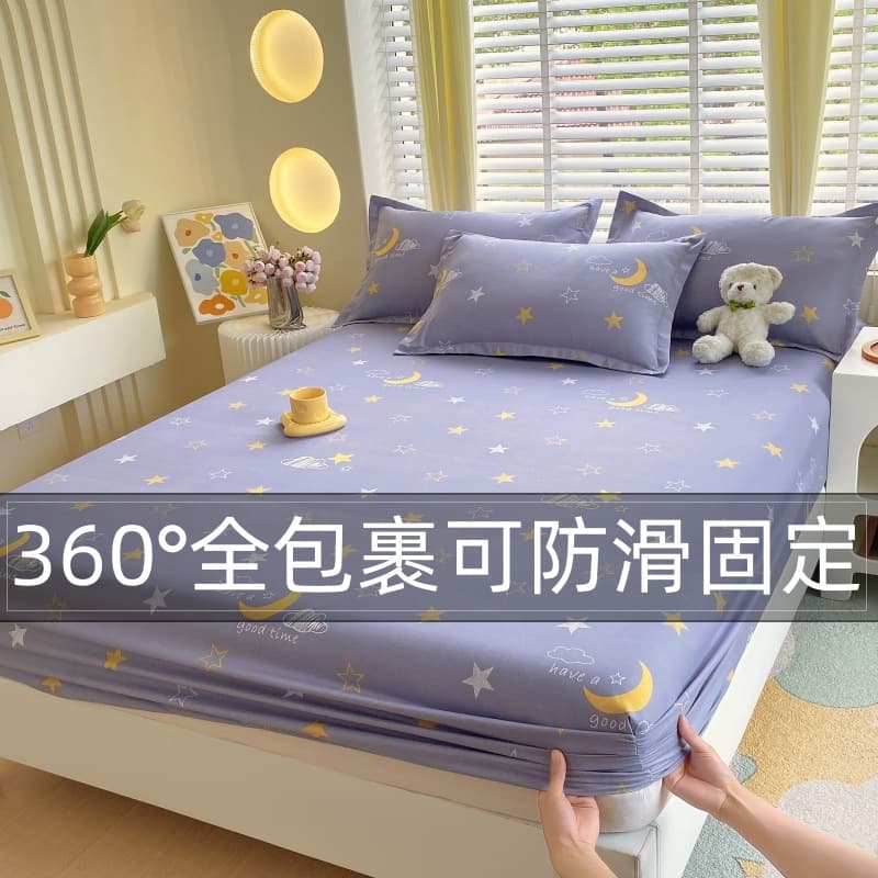 Thickened Sanding Wash Cotton Bed Hat Single Piece Simmons Mattress Protector Set Bedspread Three-Piece Wholesale