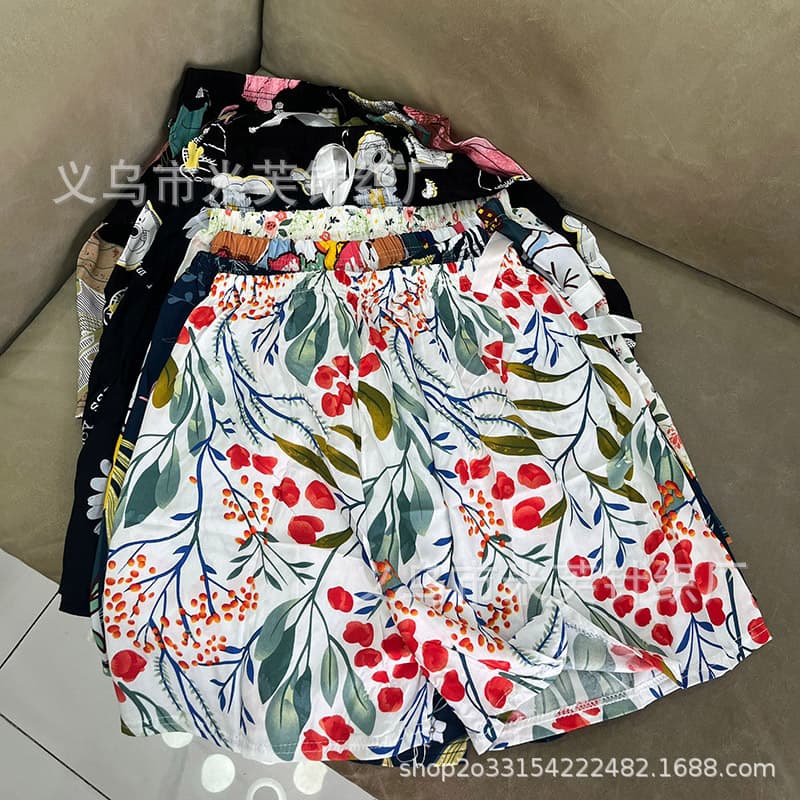 Japanese Cotton Silk Shorts for Women, Summer Sleep Shorts, Quarter-Length Pants, Rayon Thin Fabric, Home Loungewear, Tights, Wear-Out Beach Shorts