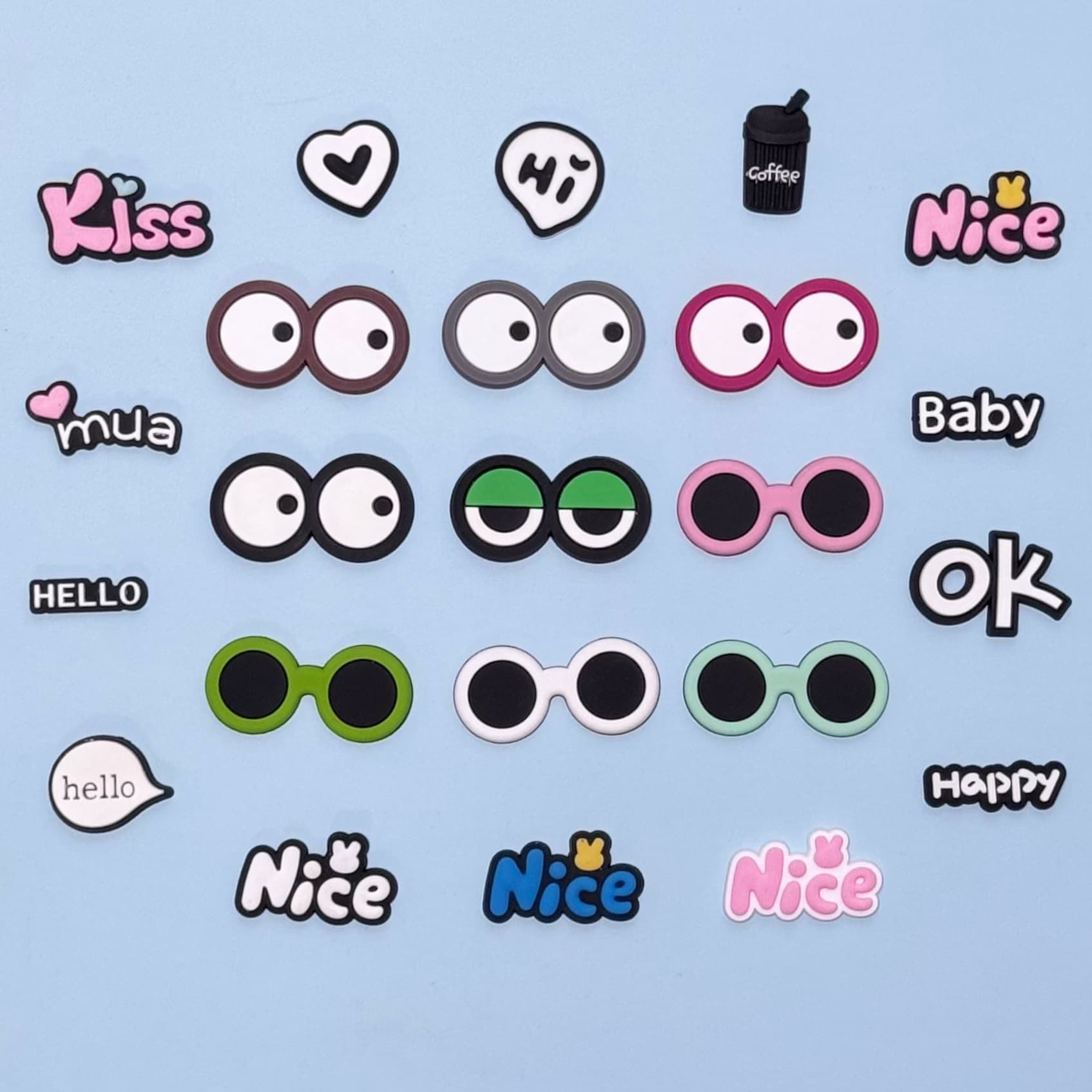 PVC Soft Gel Sheet Quirky Cartoon Creative Green Black Eyes Phone Case Decor DIY Silicone Accessories