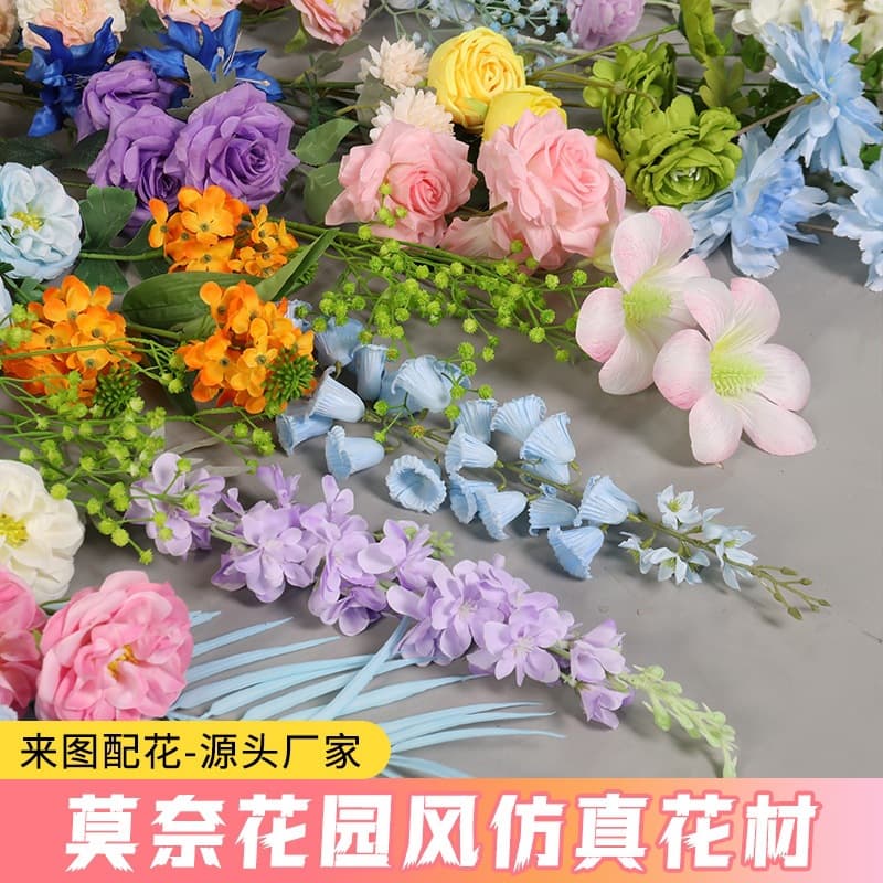 Cross-border Monet Garden artificial flower scene layout floral coffee shop scenery shop window landscape landscaping artificial flowers