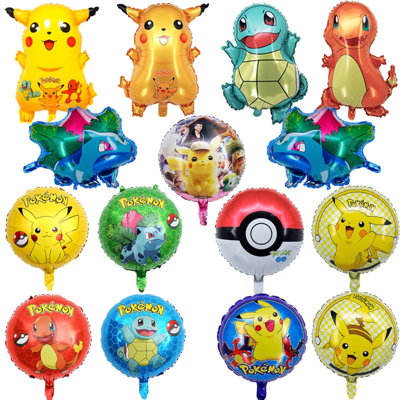 Cartoon Pikachu Pokeball Aluminum Foil Balloon Pokemon GO Pocket Monster Balloon Wholesale