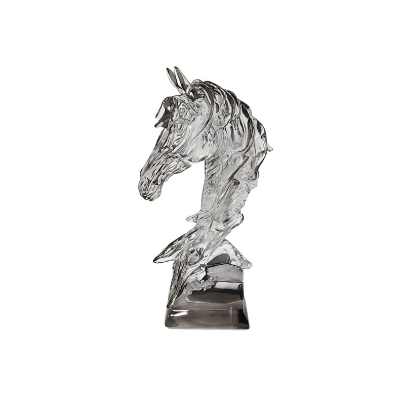 New Chinese Style Transparent Horse Head Ornament High-End Light Luxury Sculpture Living Room Entryway TV Cabinet Creative Home Decoration