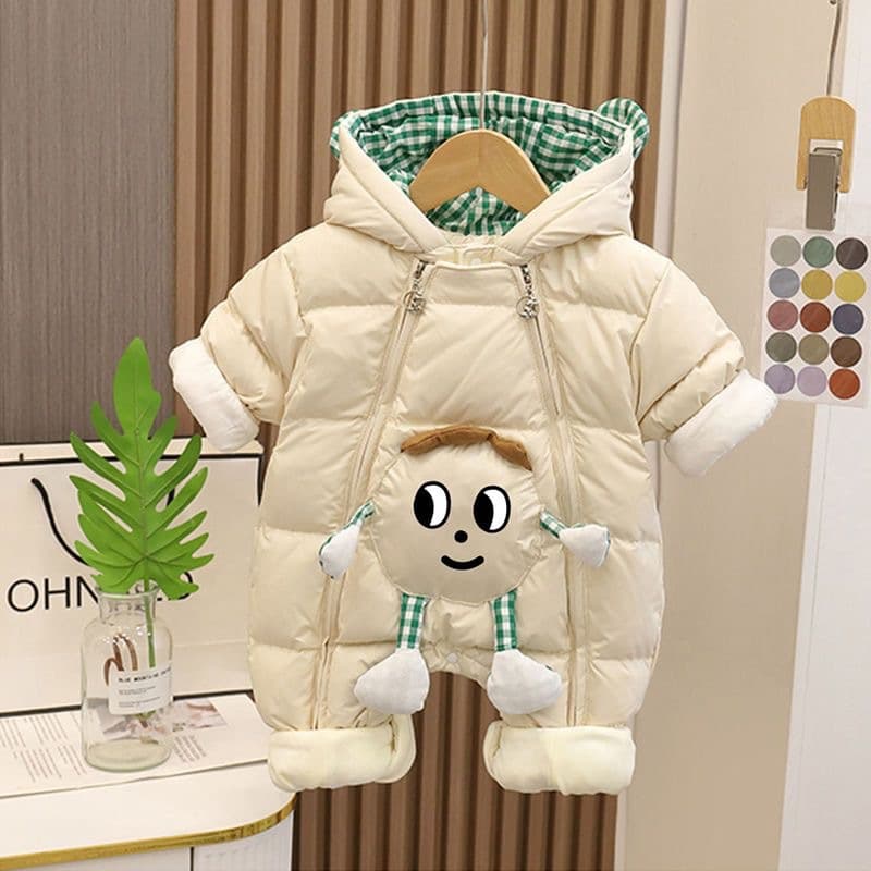 Thickened clothes for men and women, winter baby clothes, newborn cotton clothes, jumpsuits, velvet, warm outing clothes