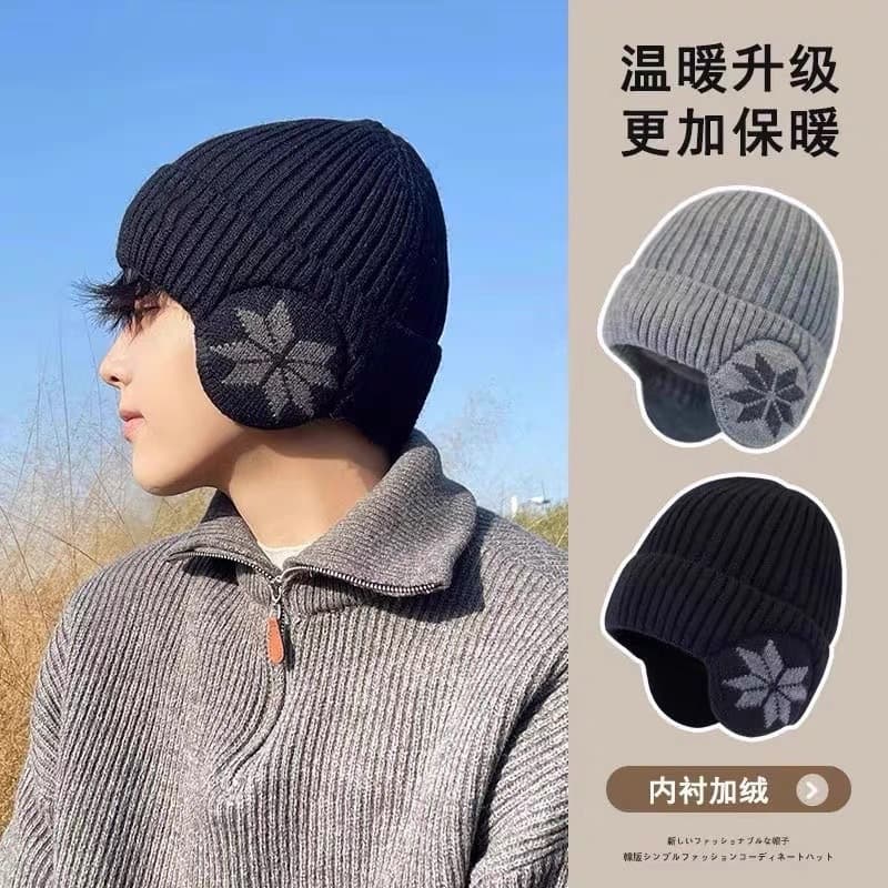 【New User Limited Time Offer: $5 Off】Men's Winter Ear Flap Hat, Cycling Warm Beanie, Large Head Size Wool Hat for Women