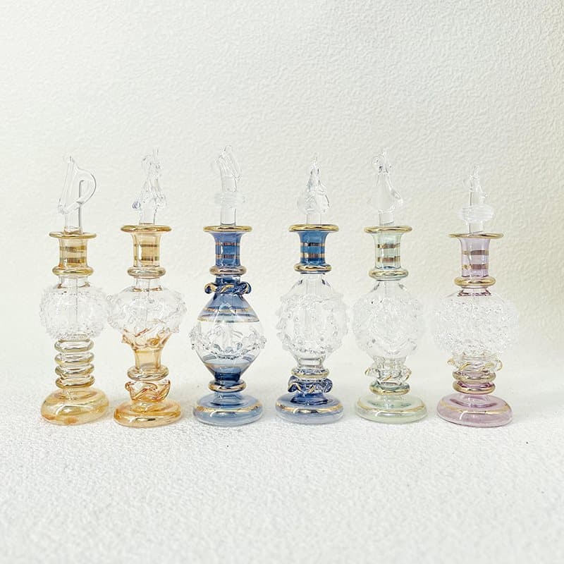 Egyptian perfume bottle 7 cm, handmade perfume bottle, Egyptian travel souvenir, glass bottle decoration
