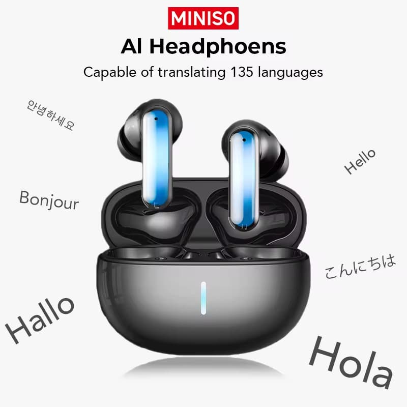 Miniso MS110 AI Translation Earbuds Bluetooth 6.0 Glowing In-Ear Smart Noise Canceling Cross-Border Earbuds