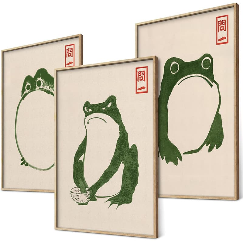 Hodge Frog Poster Set Ukiyo-e Japanese Art Japanese Wall Art Painting Bedroom Decoration Living Room Decoration