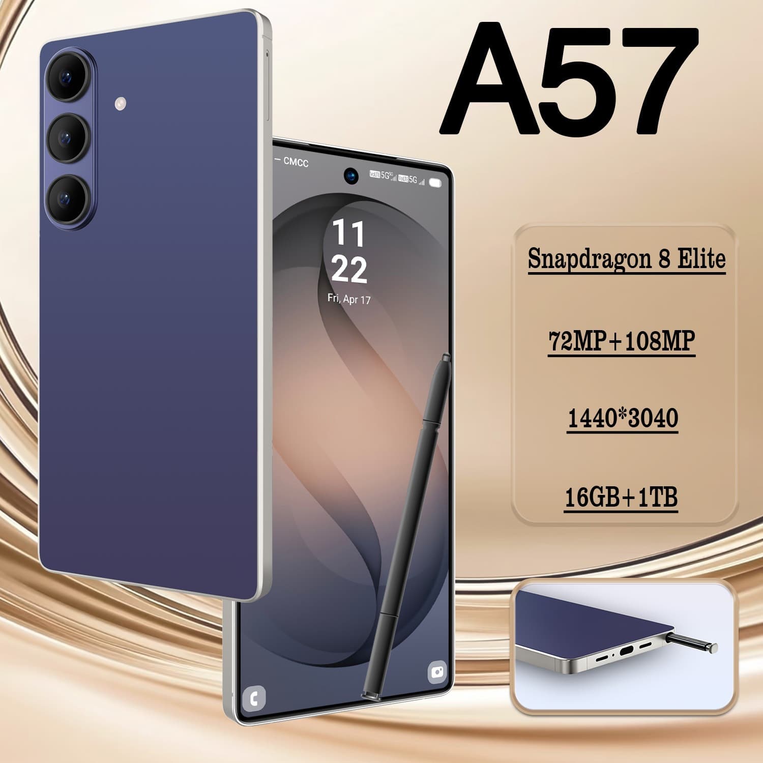 Cross-border source factory A57 smartphone Android large-screen phone, hot-selling model for overseas markets, TK/Temu, dropshipping available