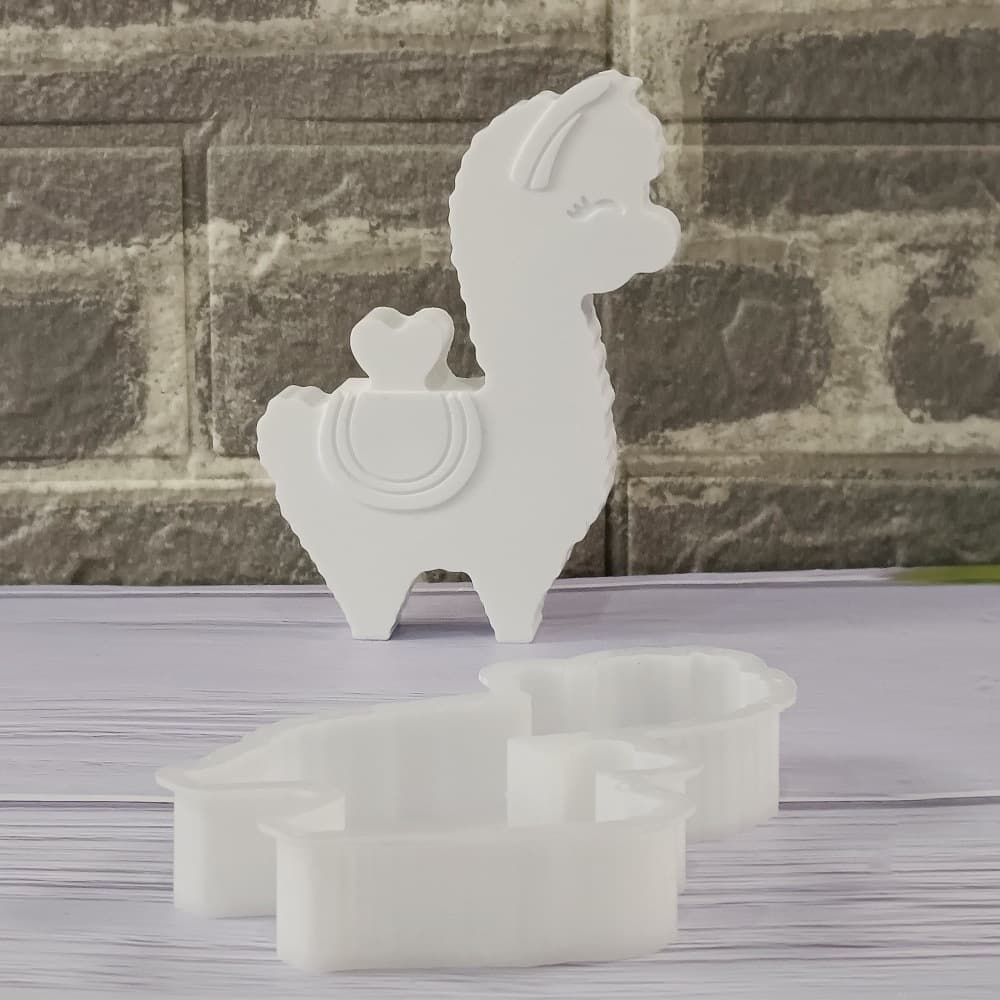 S1403 Alpaca candlestick plaster mold DIY silicone mold