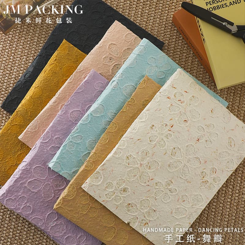 Floral Handmade Paper Dance Partner Crepe Texture Paper Art Paper Fresh Flower Bouquet Wrapping Paper Flower Shop Bouquet Wrap Paper