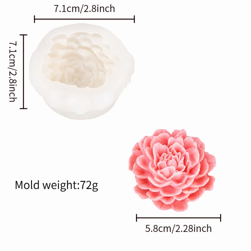 3D Peony Flower Aromatherapy Candle Handmade Soap Plaster Decoration Silicone Mold Factory Wholesale In Stock