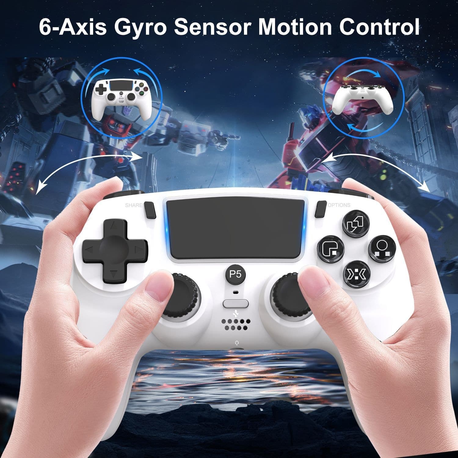 PS5 Controller Dual Vibration Six-Axis Motion Sensing Wireless Bluetooth PS5 Game Turbo with LED Touch Function Esports Grade