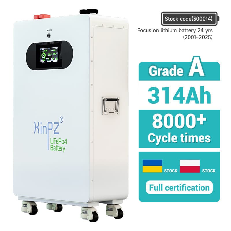 51.2V 314AH 5KWH 10KWH 20KWH Stackable LiFePO4 Battery Pack 16KW 314AH
