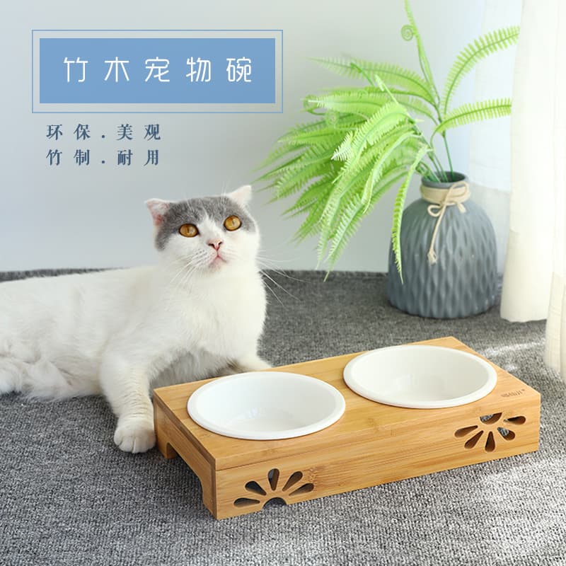 Miaoxianer Custom Cat Supplies, Pet Cat Bowl, Cat Food Bowl, Cat Bowl Stand, Cat Life Essentials, Cat Feeding Set